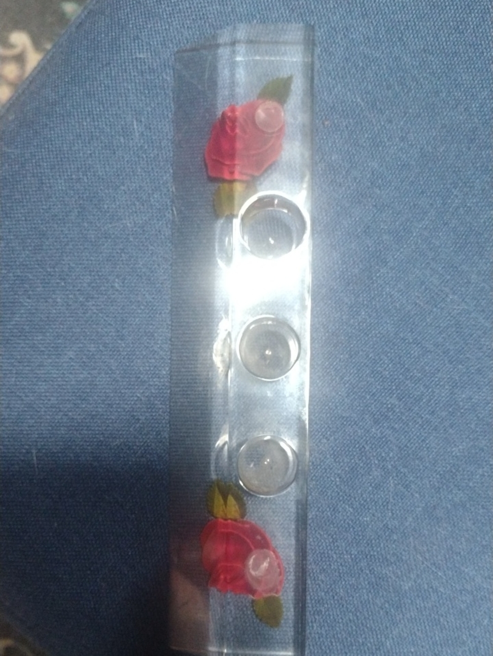 Vintage Bircraft Lucite Acrylic Lipstick Holder